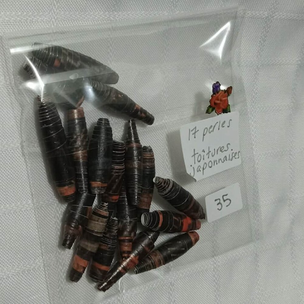 One-of-a-kind handmade/hand rolled paper beads/jewelry making/craft supplies/DIY
